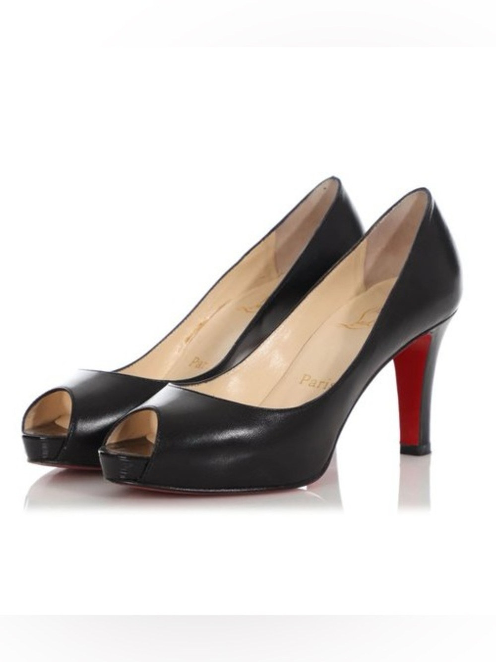 Christian Louboutin Very Prive Peep Toe Heels in Black